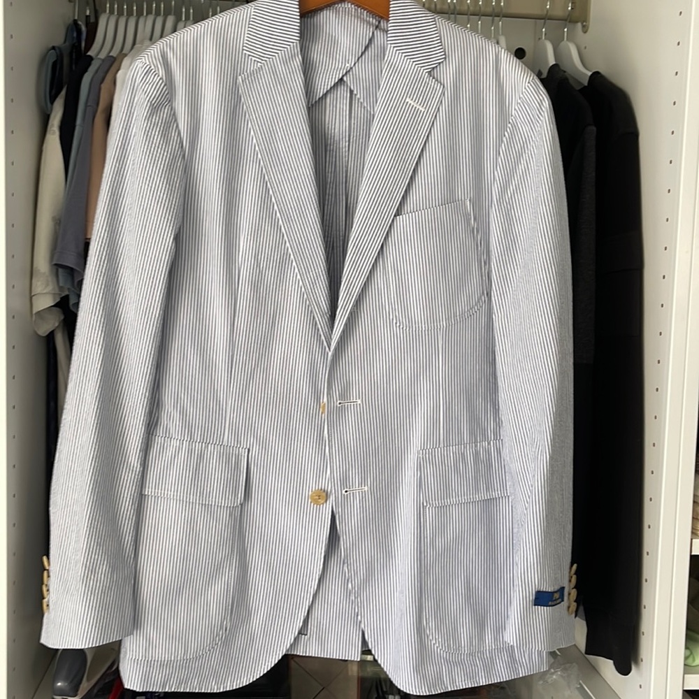 Polo Ralph Lauren Seersucker blazer. Blue. Sz 38